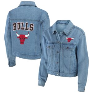 Women's Chicago Bulls WEAR by Erin Andrews Full-Snap Denim Jacket