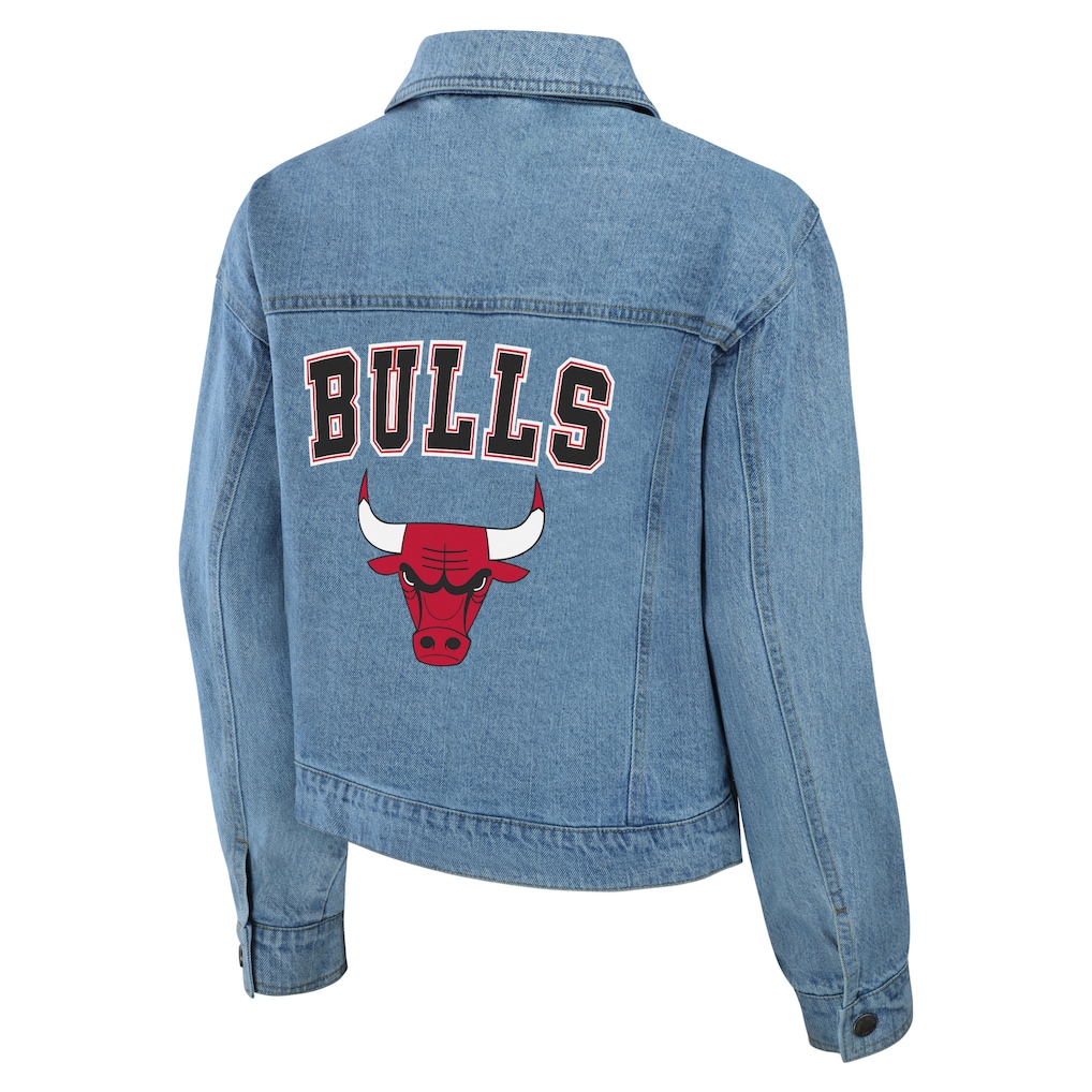 Women's Chicago Bulls WEAR by Erin Andrews Full-Snap Denim Jacket - Image 3