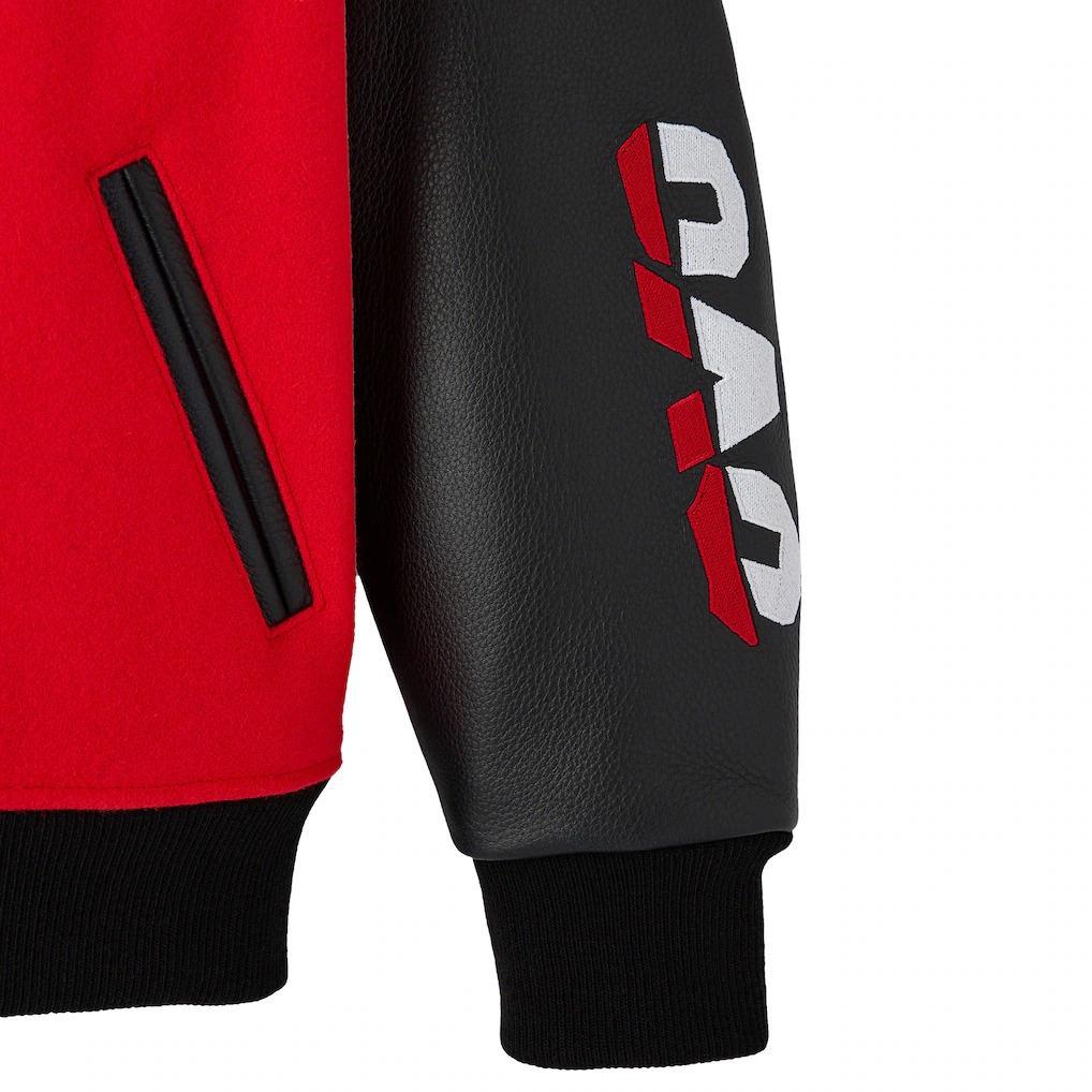 Men's Chicago Bulls OVO x NBA Red Full-Snap Varsity Jacket - Image 5