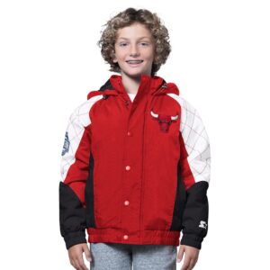 Youth Chicago Bulls Starter Red/Black All Time Pro Jr. Full-Zip Hoodie Jacket