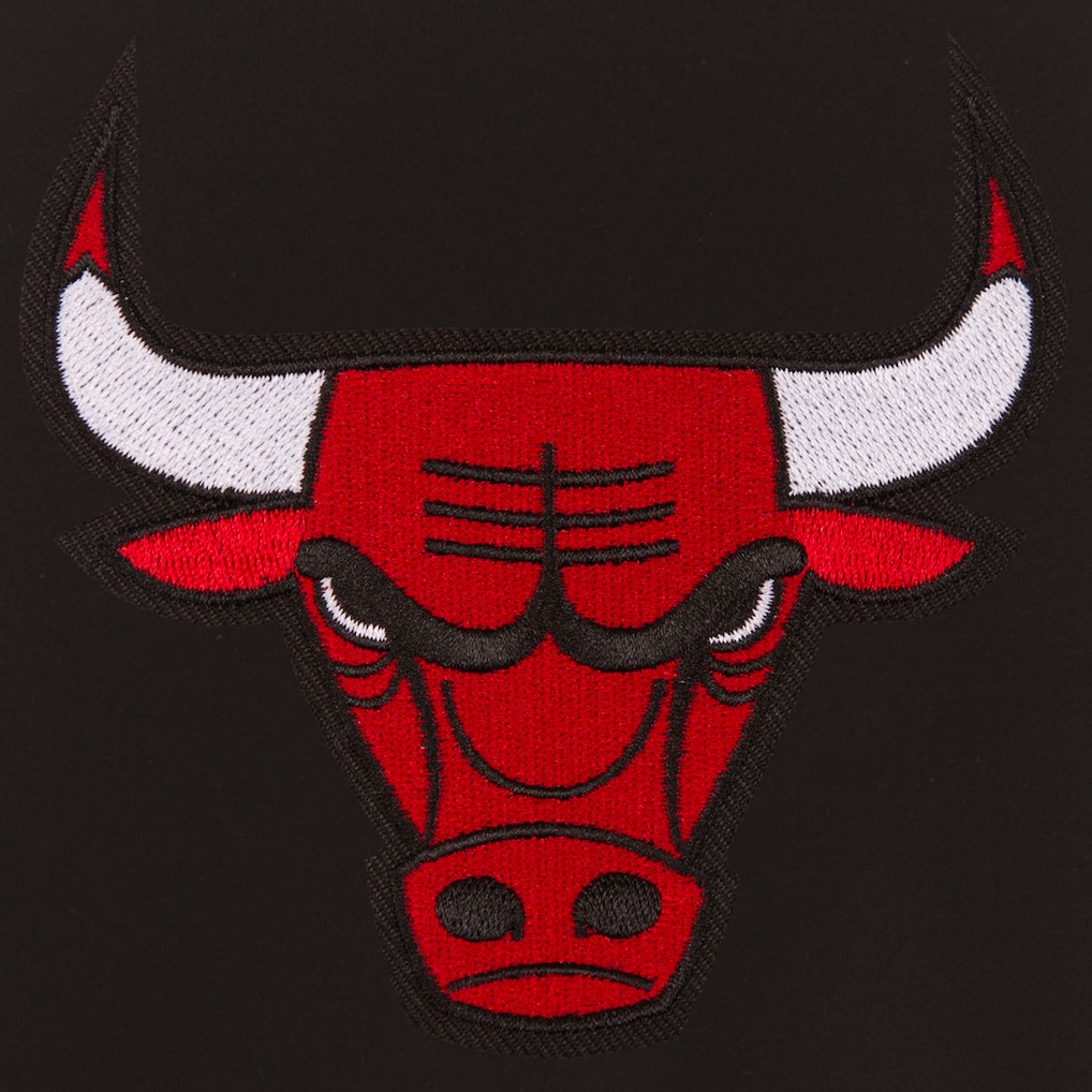 Men's Chicago Bulls JH Design Black/White Reversible Fleece & Faux Leather Full-Snap Jacket - Image 4