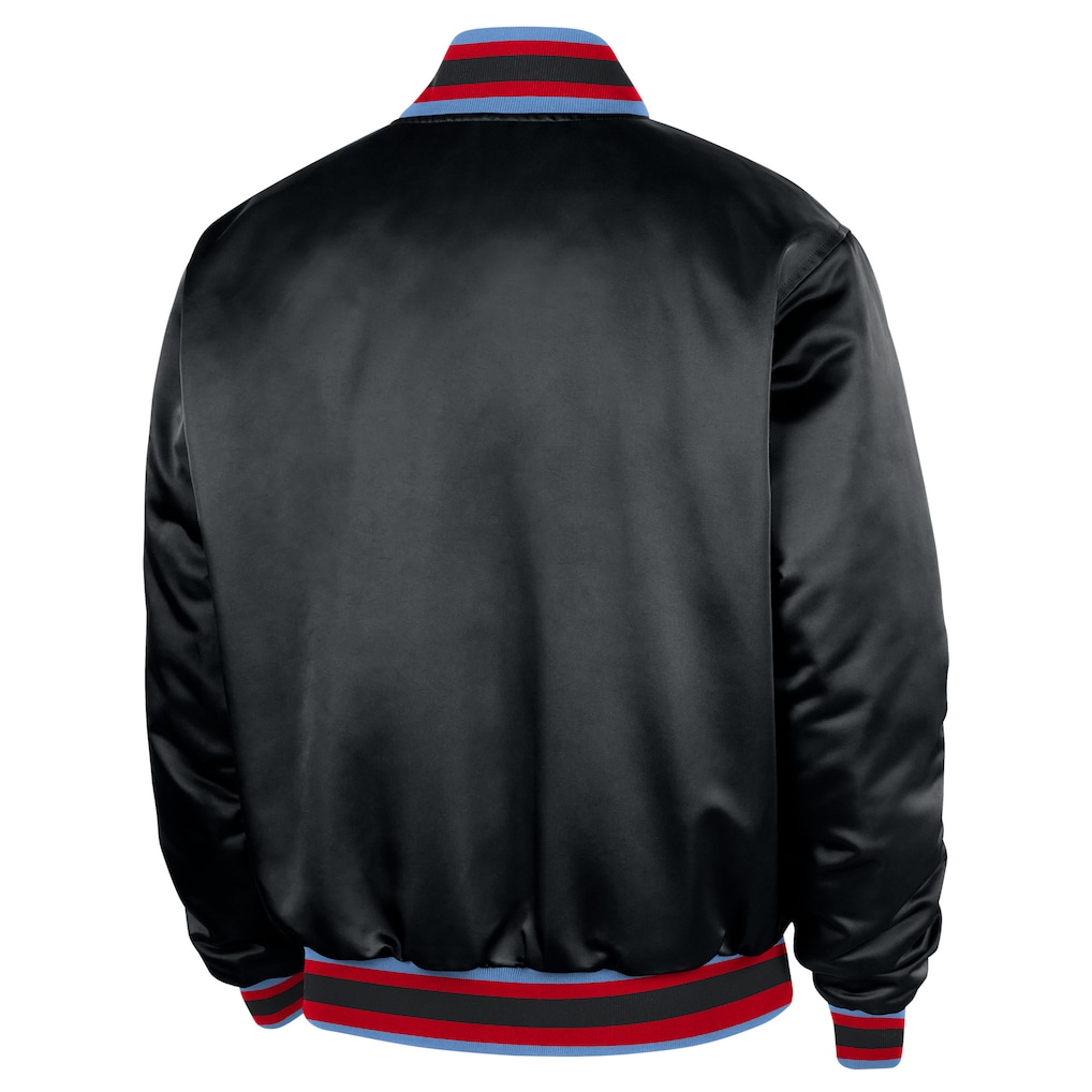 Men's Chicago Bulls Nike Black 2025/26 City Edition Remix Courtside Full-Snap Bomber Jacket - Image 3