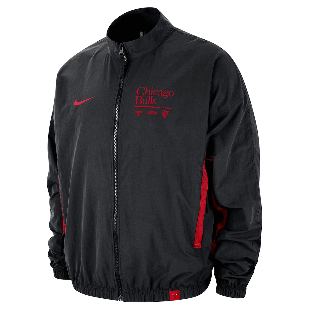 Men's Chicago Bulls Nike Black Courtside Vintage Warmup Full-Zip Jacket - Image 2