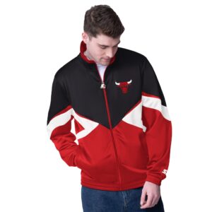 Men's Chicago Bulls Starter Red Rush Applique Full-Zip Track Jacket