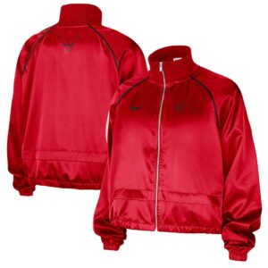 Women's Chicago Bulls Nike Red Courtside Retro Fly Raglan Full-Zip Jacket
