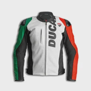 Track Tailored Men’s Cowhide Leather Motorcycle Racing Jacket